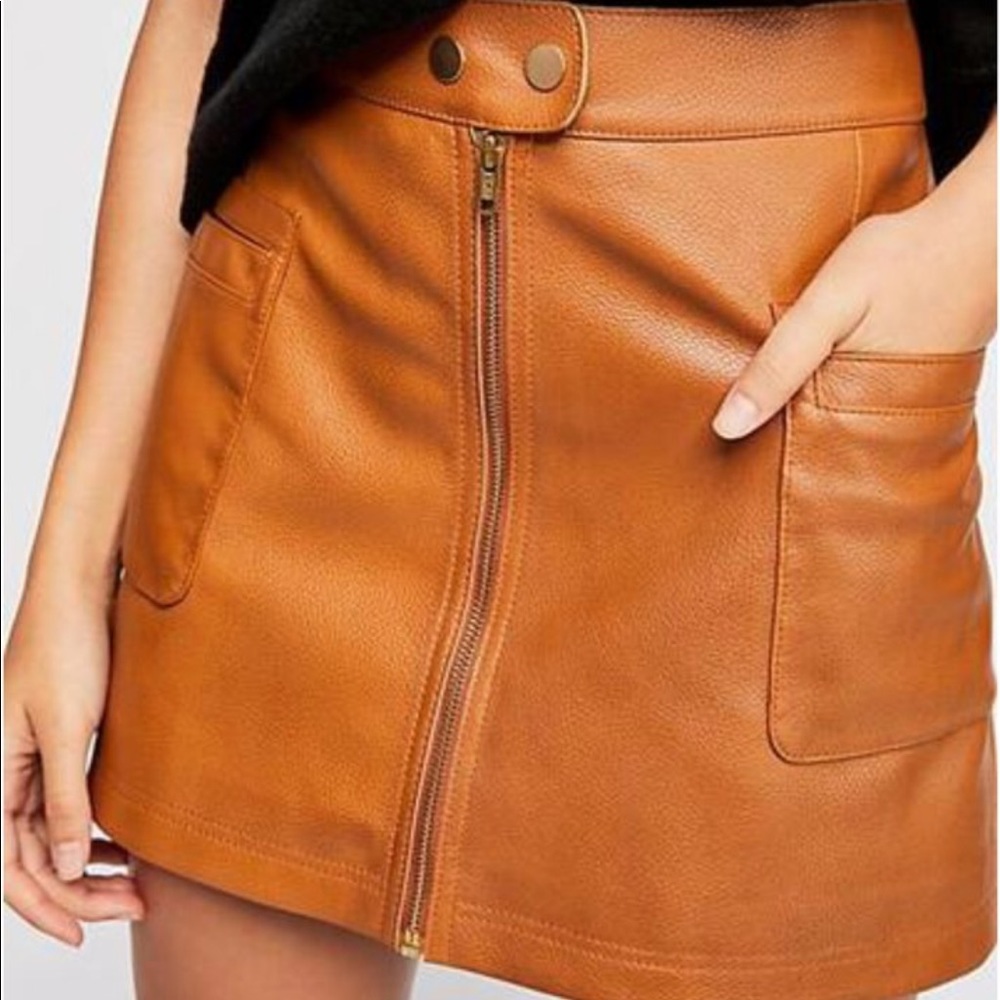NWOT Free People Vegan Leather Skirt